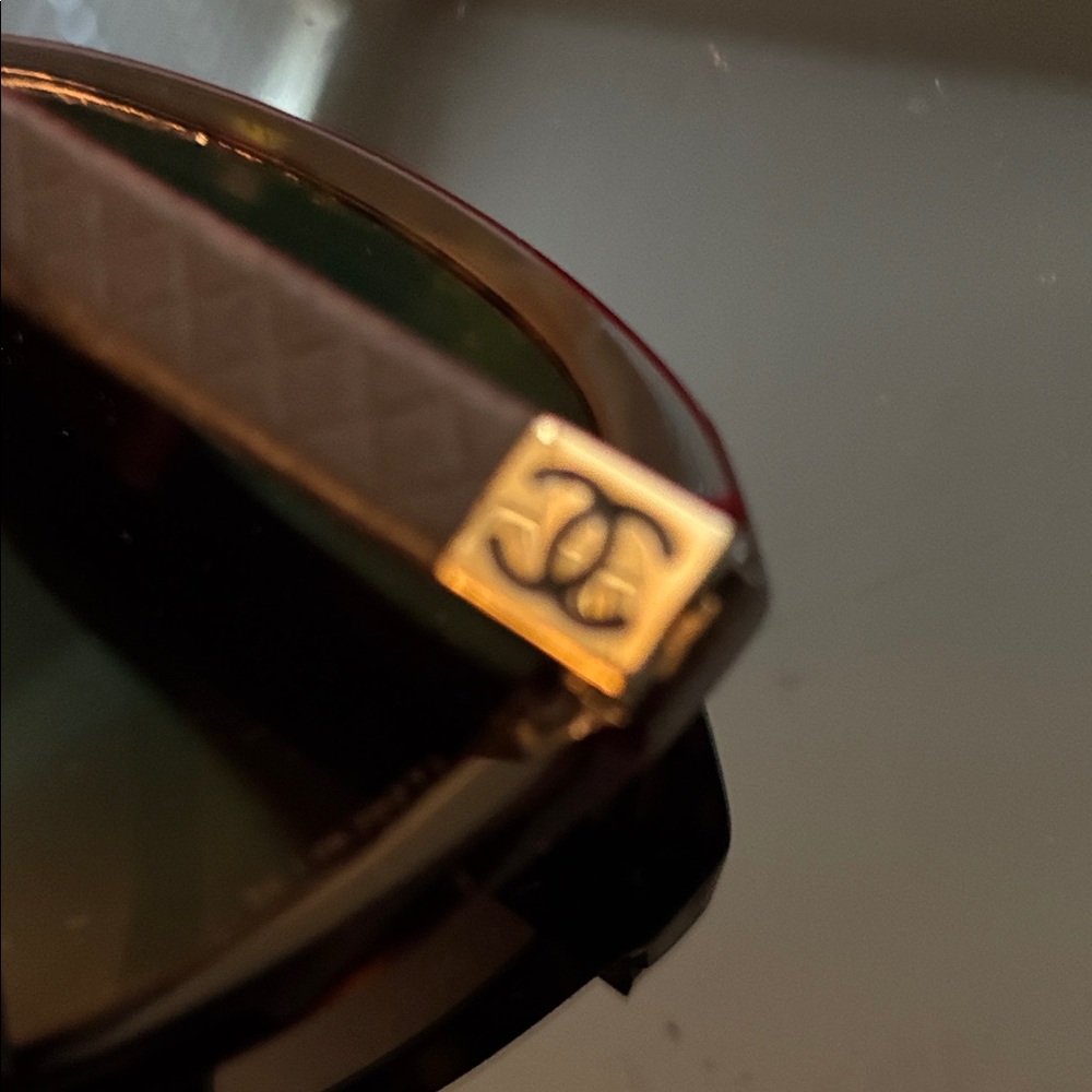 CHANEL Black Sunglasses with Gold CC Accents - Picture 2 of 11